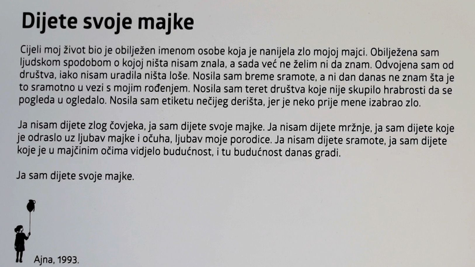 Ajnino pismo u Muzeju ratnog detinjstva u Sarajevu