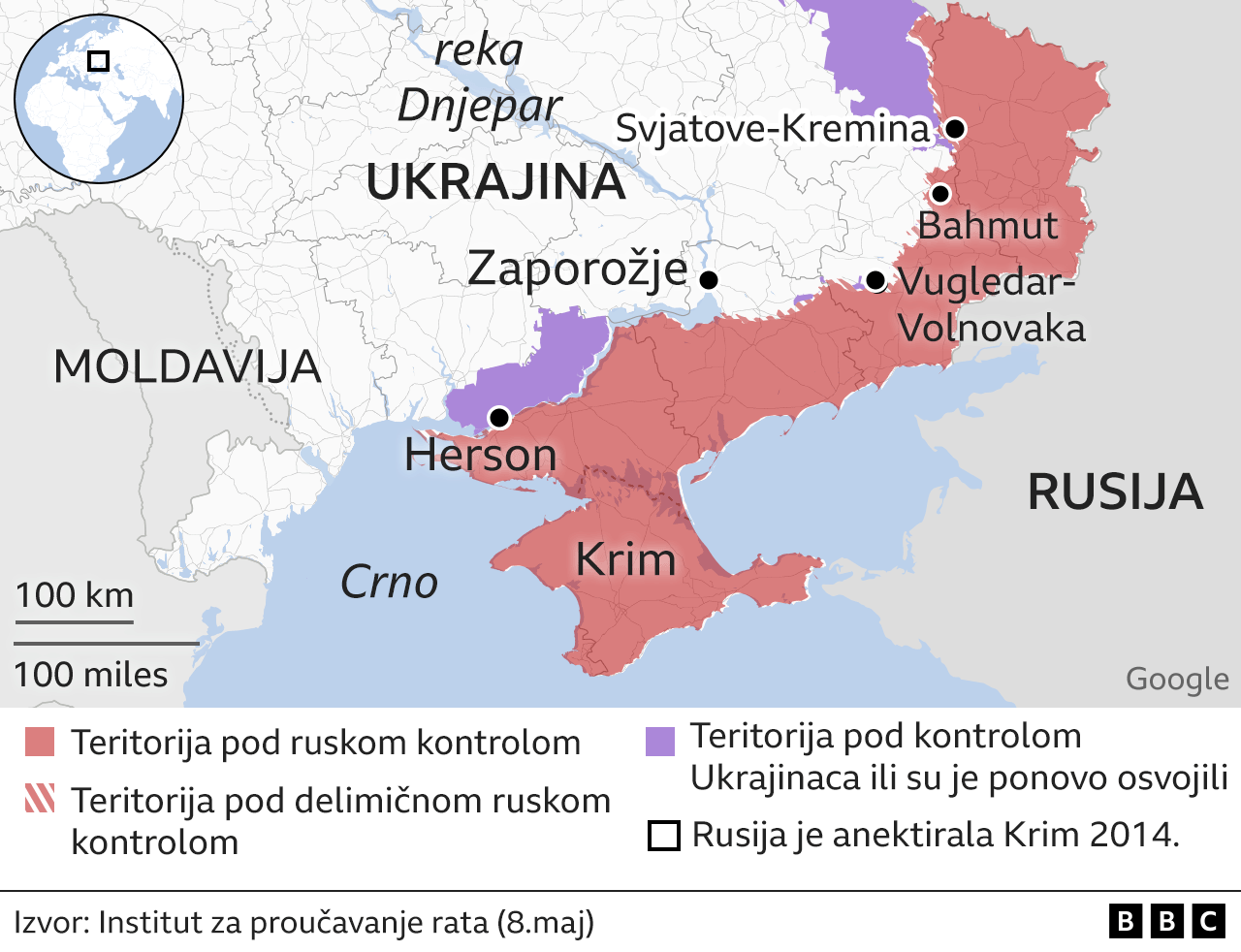 Ukrajinska kontraofanziva, mapa ukrajinske kontraofanzive