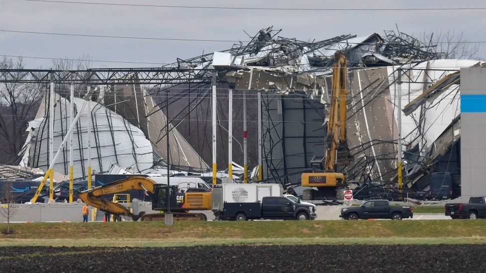 A deadly tornado struck an Amazon plant in Edwardsville, Illinois