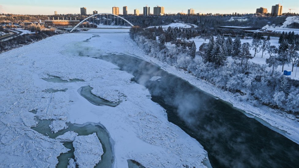 Zamrznut Edmonton, Alberta 13. januara