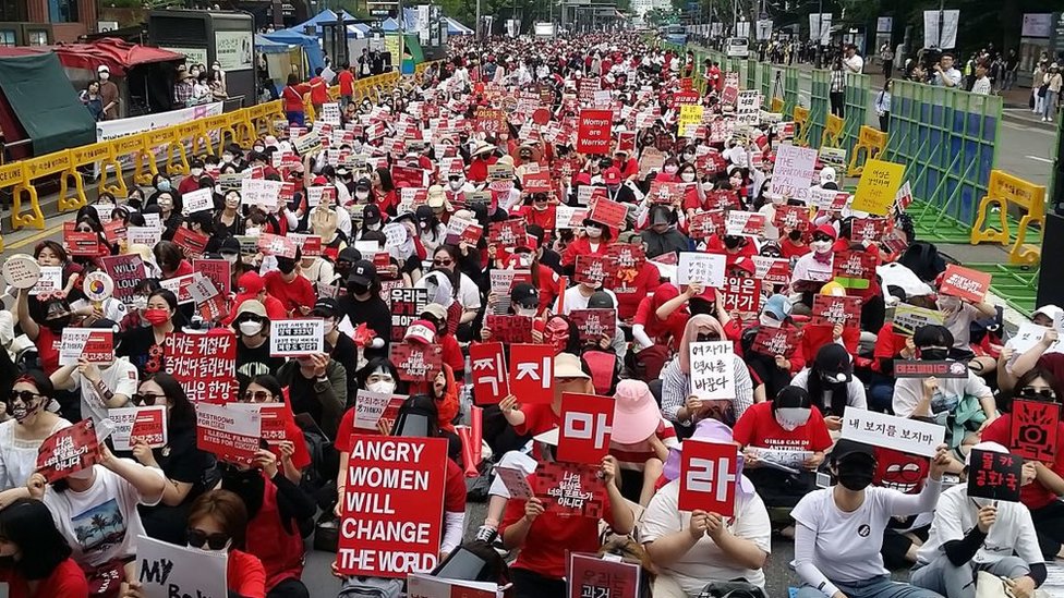 protestas en Corea del Sur.