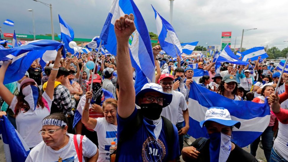Una protesta en Nicaragua en 2018