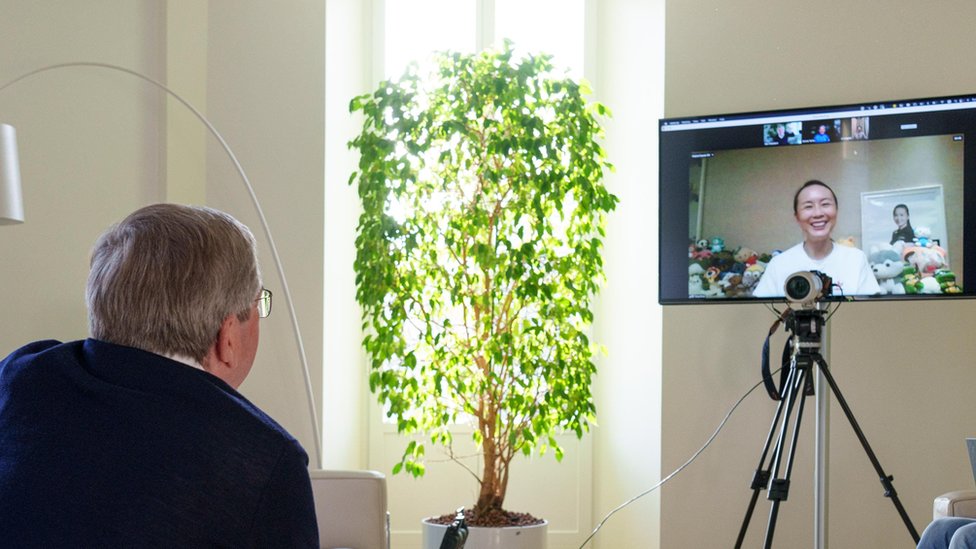 彭帥早前與國際奧委會主席巴赫進行視頻通話。
