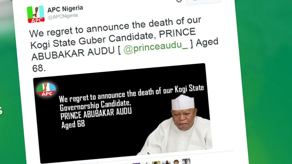 Nigeria Election Candidate Audu Dies During Vote Count Bbc News