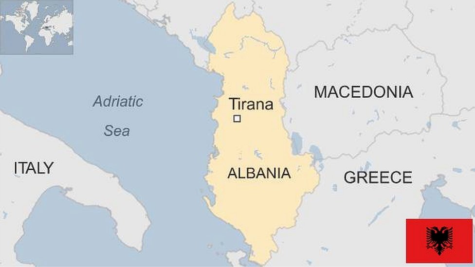 albania world map