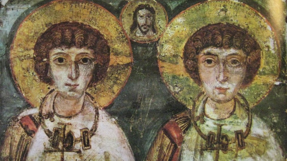 Una imagen de los santos Sergio y Baco que data del siglo VII.
