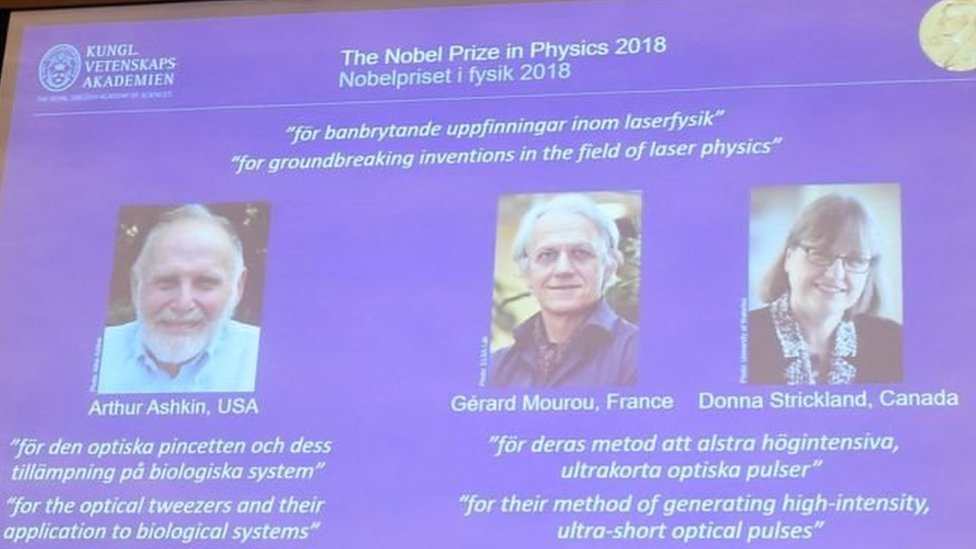Galardonados en 2018 con el Nobel de Física