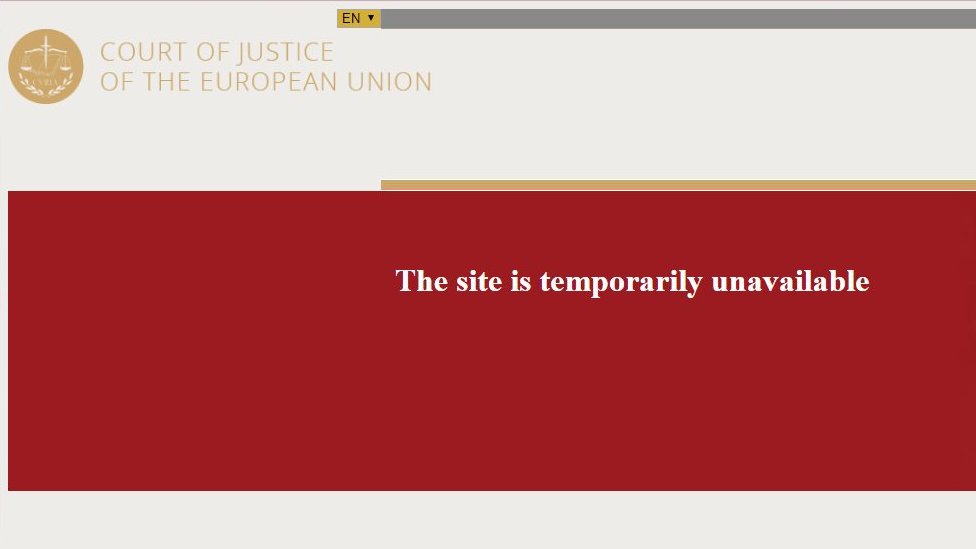 El sitio oficial del Tibunal de Justicia de la UE se bloquó justo después de publicar el fallo a favor de Google