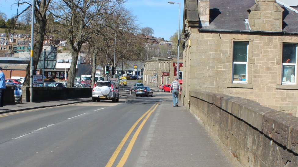 Pensioner badly hurt in Hawick after man comes off motorbike BBC News