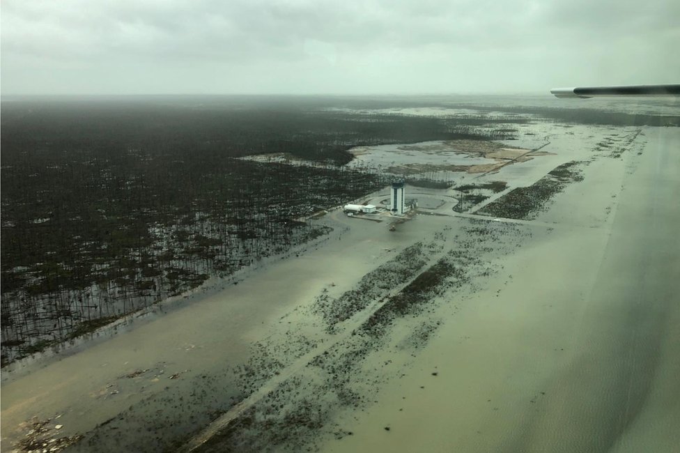 Разрушения на островах Абако, аэропорт Марш-Харбор