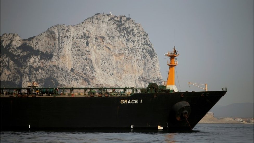 El Grace 1 frente a las costas de Gibraltar