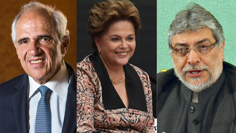 Samper, Rousseff y Lugo