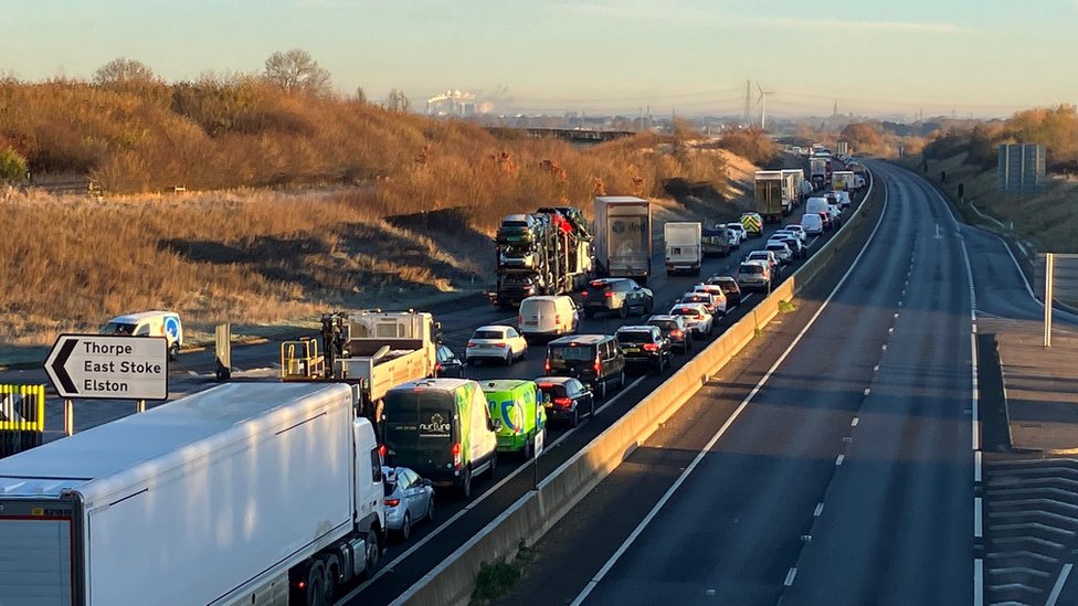 Three in hospital after four vehicle crash on A46