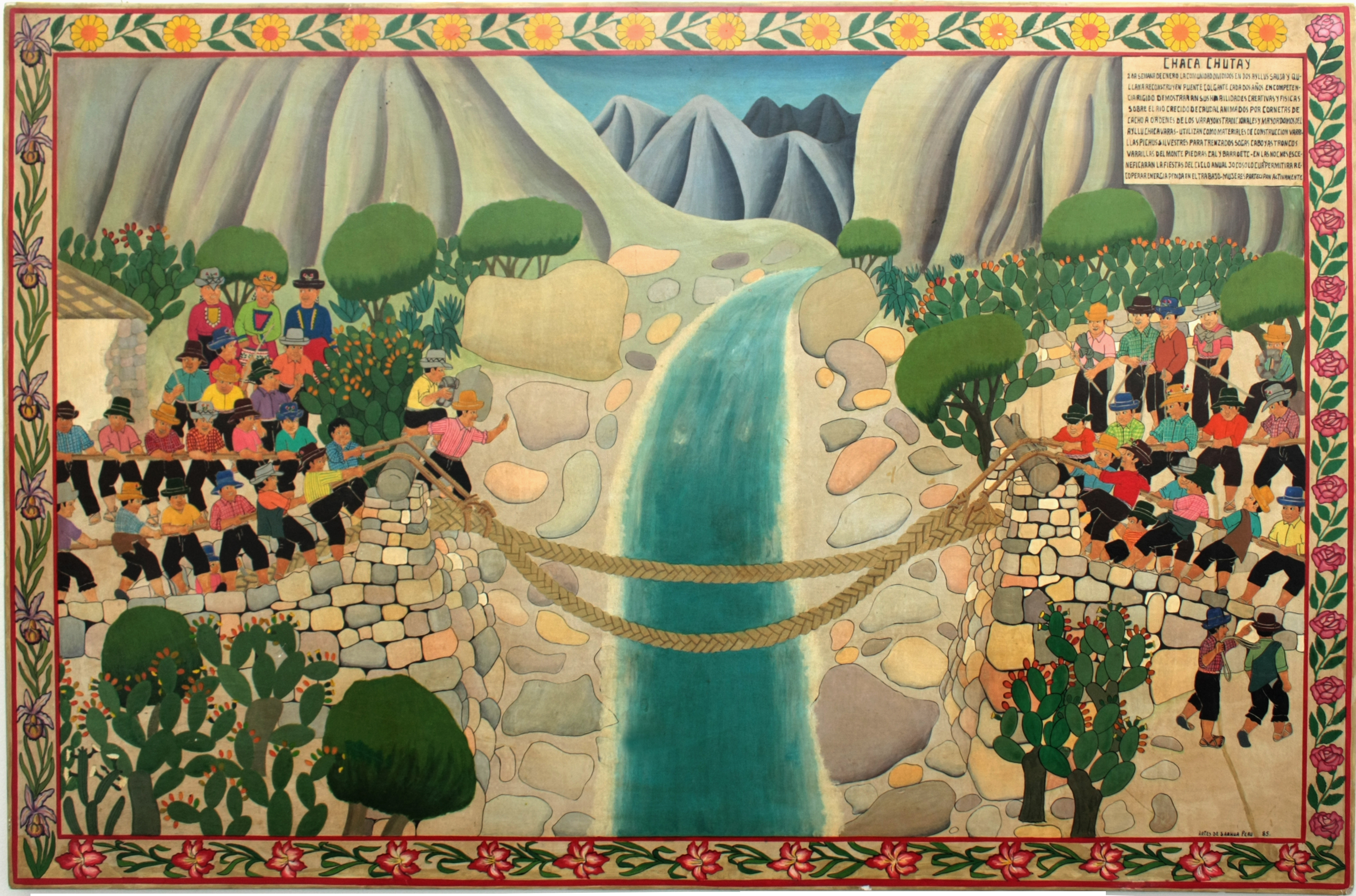 Chaca Chutay. 1985. Pintura acrílica sobre madera. 80 x 120 cm. Colección CEPES.