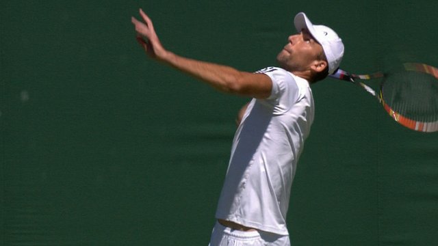 Ivo Karlovic serves up four aces in a row to win a game against Elias Eymer