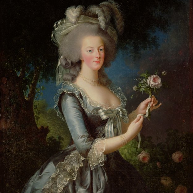 Un fabuloso reloj para una fabulosa reina. "María Antonieta con una rosa" por Marie Louise Elizabeth Vigee-Lebrun. Marie Louise Elizabeth Vigee-Lebrun