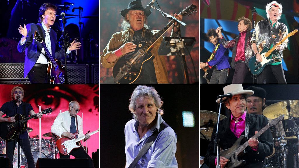 Пол Маккартни, Нил Янг, Rolling Stones, The Who, Роджер Уотерс и Боб Дилан