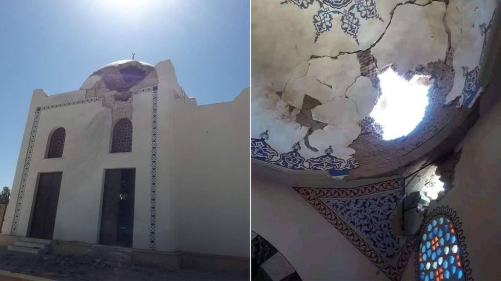 Damaged mosque