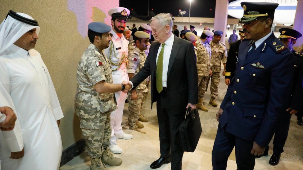 El secretario de Defensa de Estados Unidos, James Mattis, visitó en abril la base de Al Udeid. James Mattis