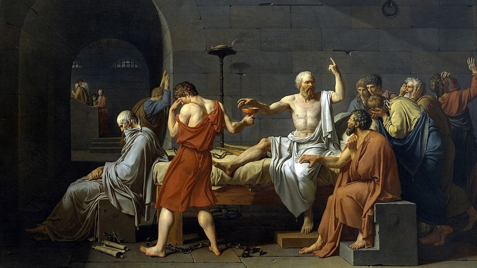 Imagen del cuadro La muerte de Sócrates.