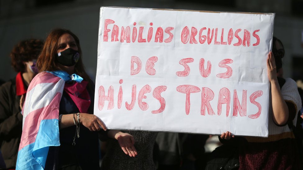 Manifestación en el Día de la Visibilidad Transgénero en España.