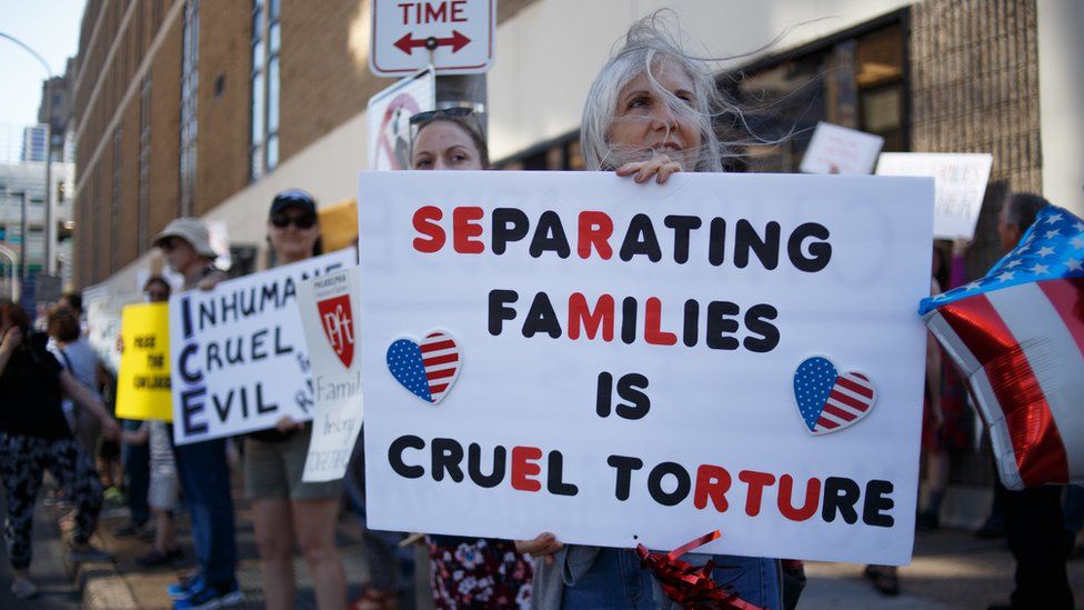 Protesta por la separación de familias de inmigrantes