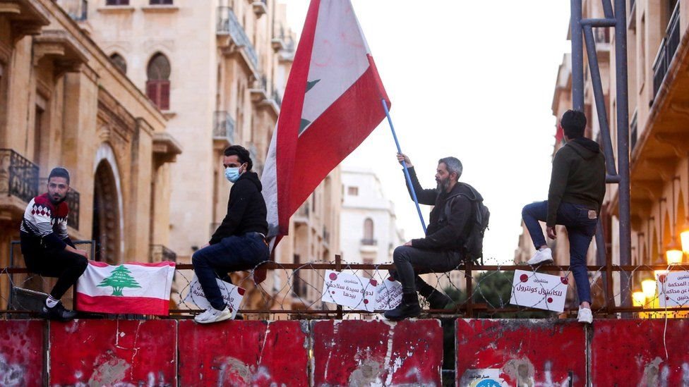 Lübnan'daki bir protesto gösterisi
