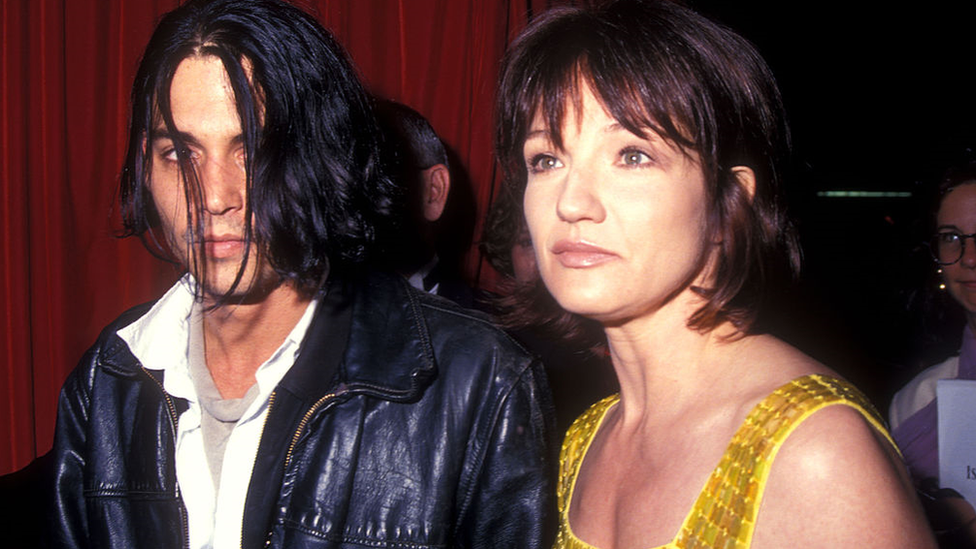 Johnny Depp and Ellen Barkin in 1994