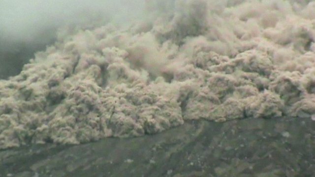 Ash clouds from Mount Sinabung, Indonesia