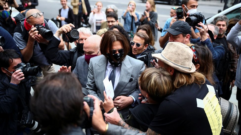 Актер Джонни Депп прибыл в Высокий суд Лондона, Великобритания