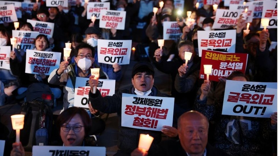 Manifestantes surcoreanos