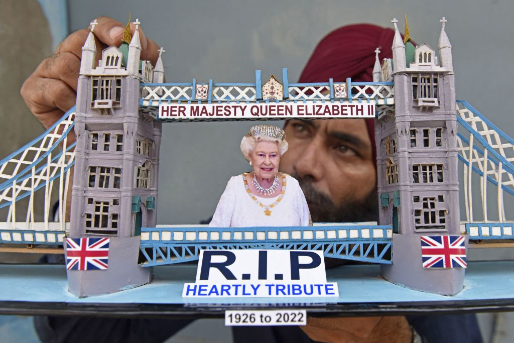 A tribute to Queen Elizabeth II by an artist based outside of Amritsar, India.