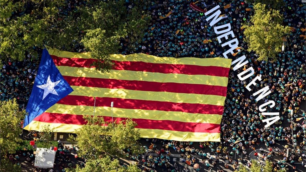 Акция протеста против независимости Каталонии