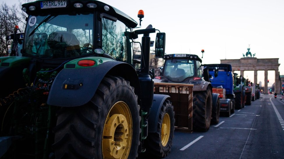 Traktori, Nemačka, protest
