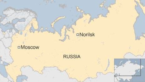 Карта Норильска, Россия