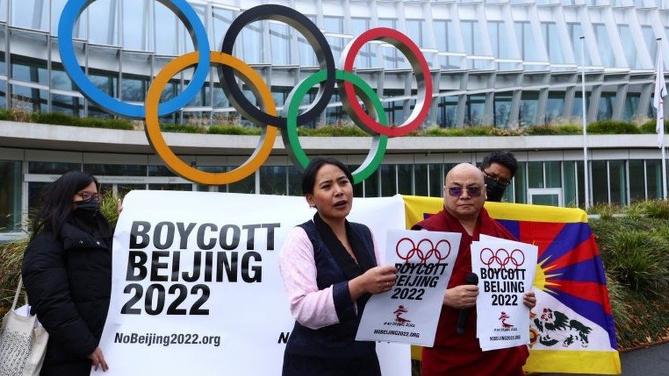 متظاهرون يطالبون بمقاطعة الألعاب الأولمبية الشتوية في الصين