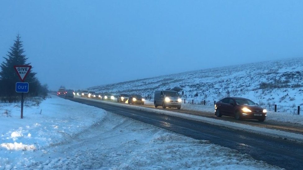 Weather Warning Snow Affects Travel And Schools Bbc News