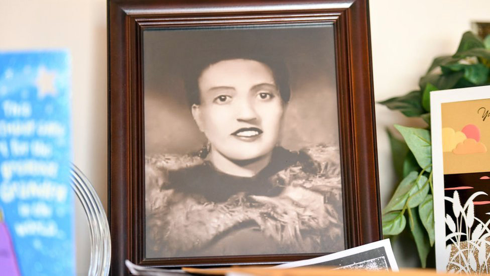 A framed picture of Henrietta Lacks