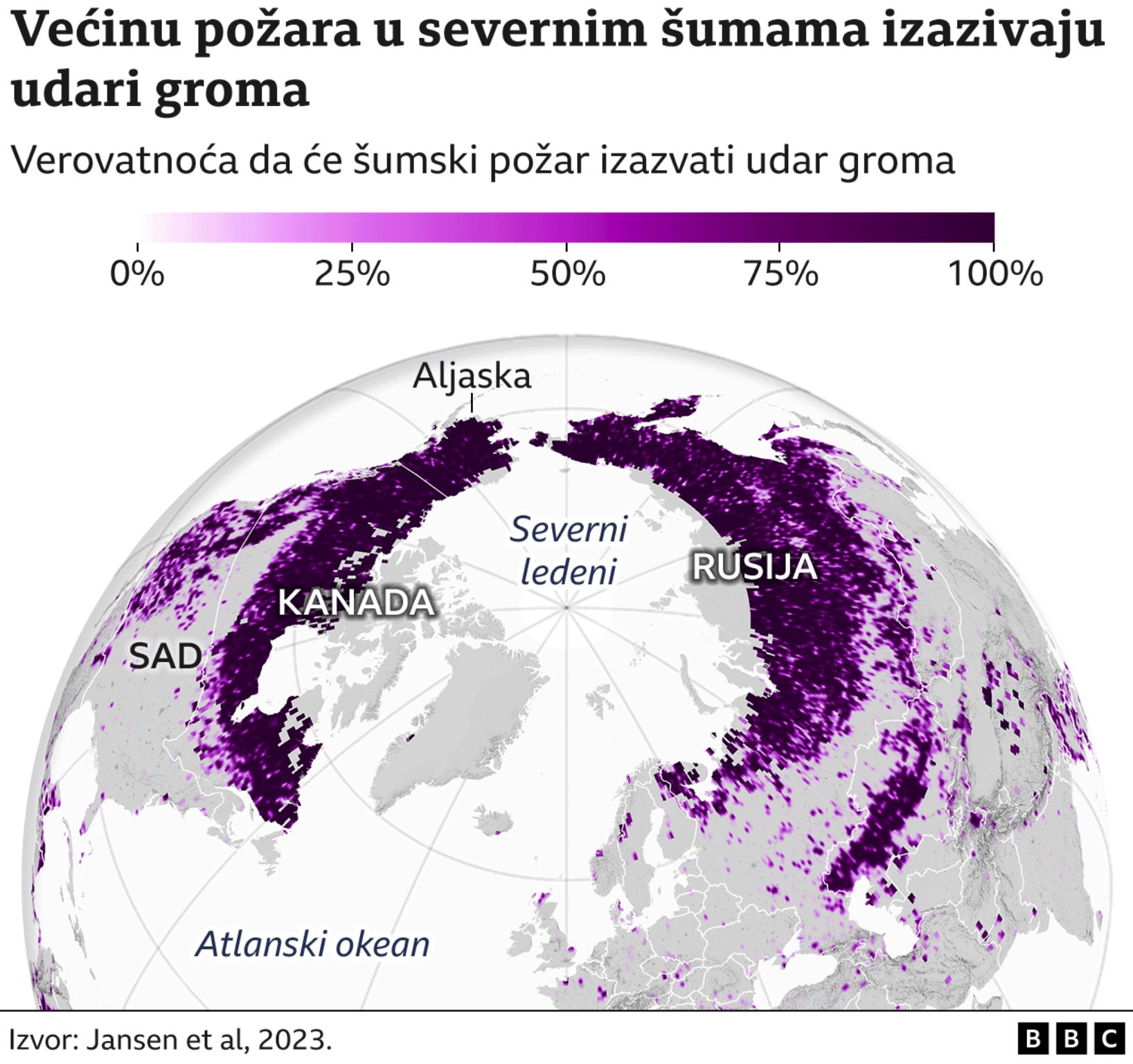 Prikaz šuma na severu planete