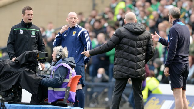 Celtic manager Ronny Deila (left) and Mark Warburton