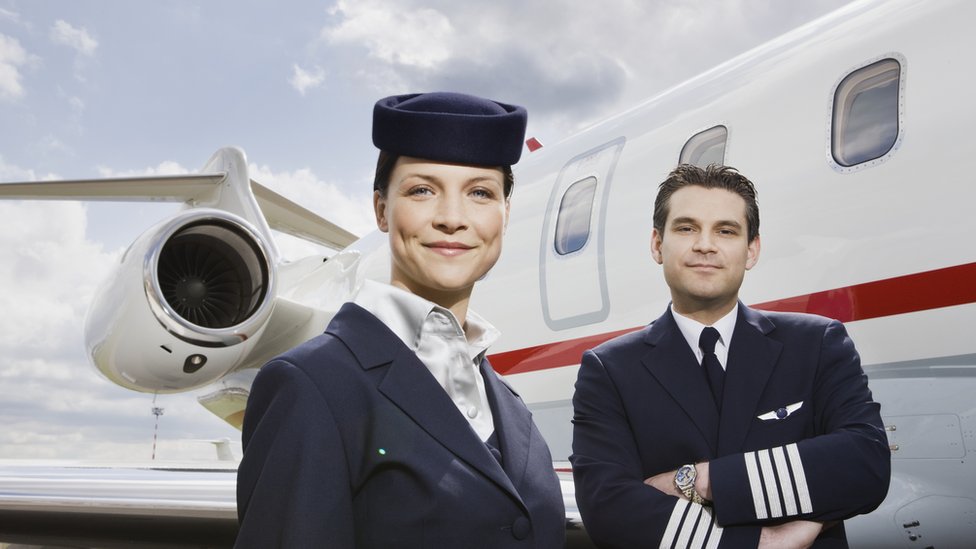 stewardess and pilot