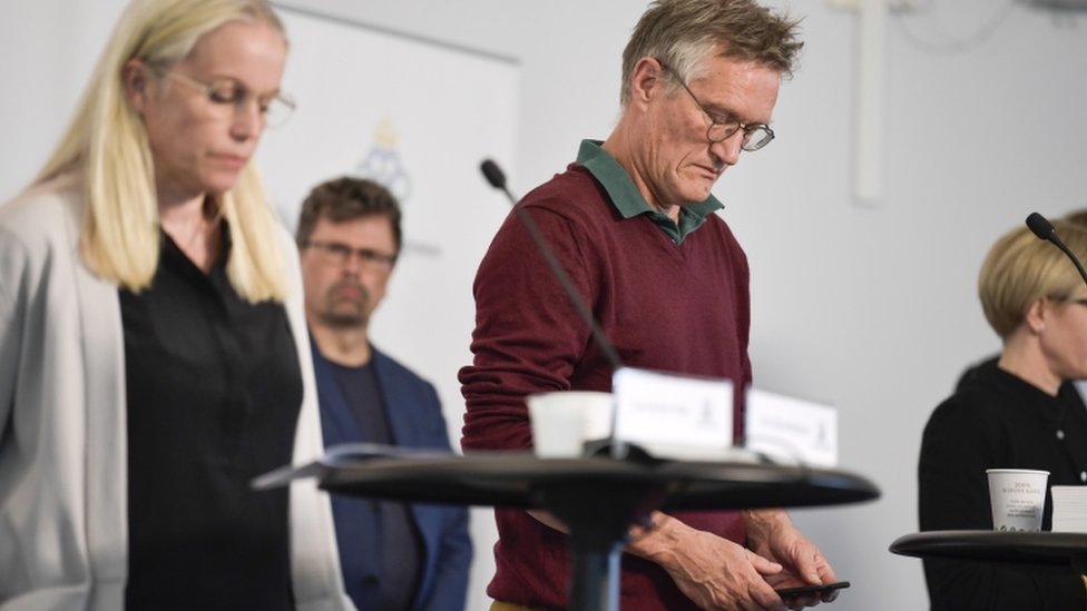El epidemiólogo sueco Anders Tegnell en su conferencia de prensa diaria para informar sobre el covid-19. 27 de mayo de 2020.