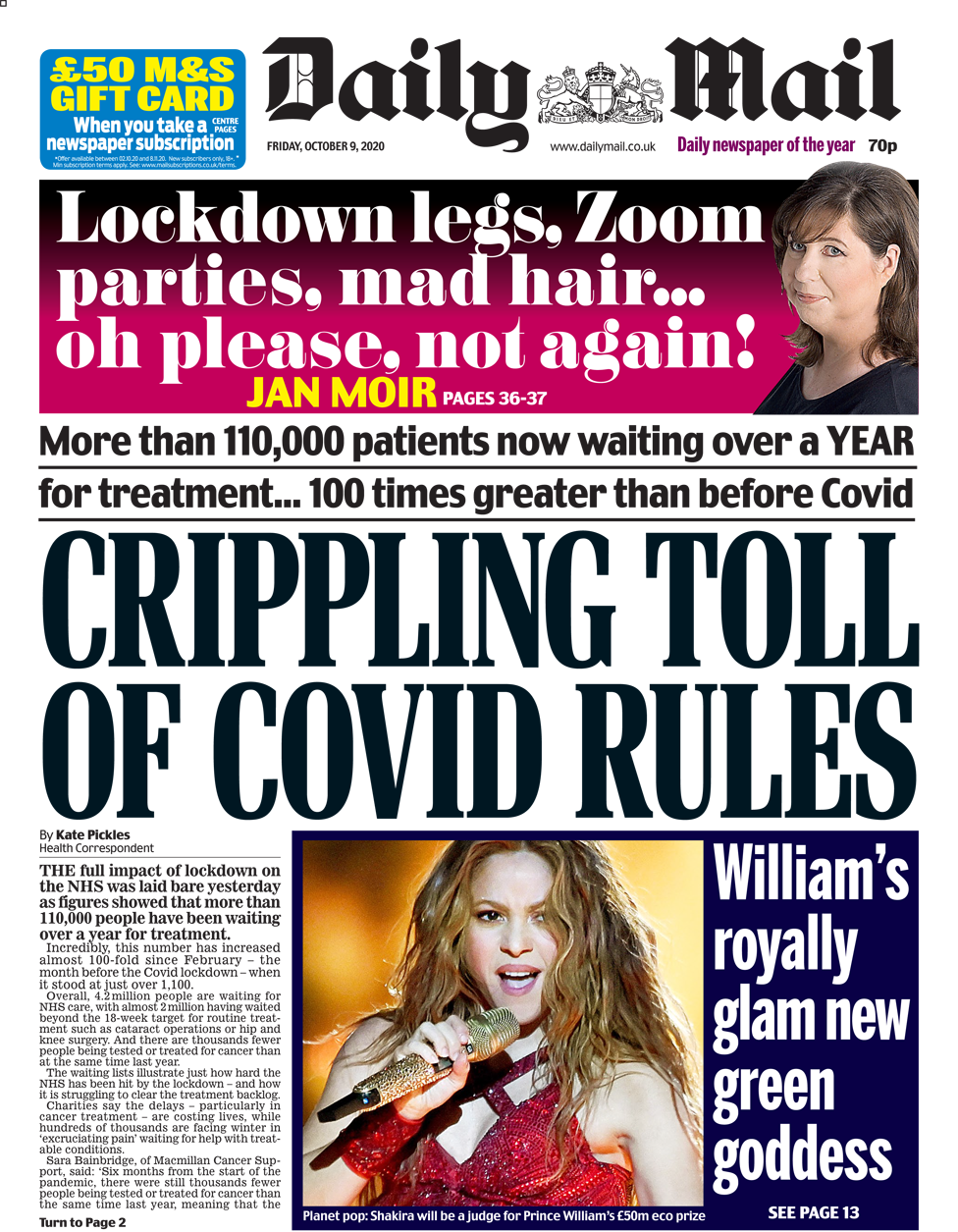Daily Mail front page