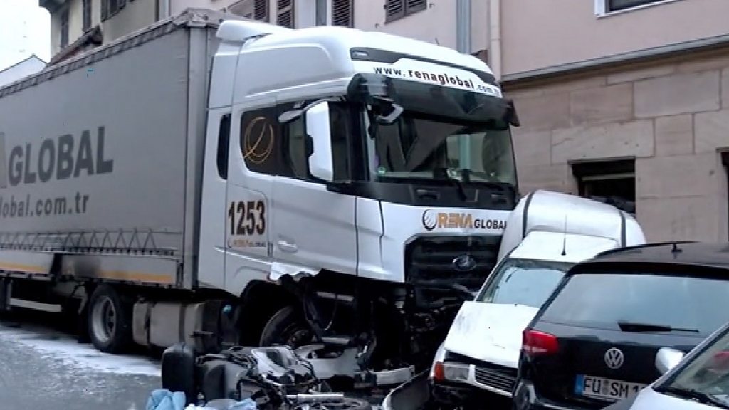 Drunk truck driver leaves trail of destruction in Germany