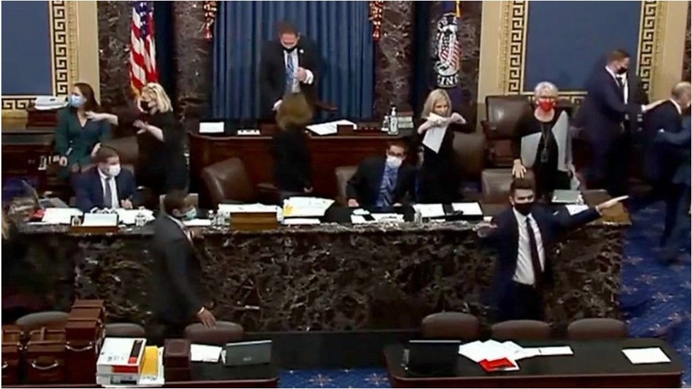 Senate debate suspended as protesters enter Capitol