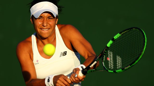 Britain's Heather Watson levels her match with French 32nd seed Caroline Garcia