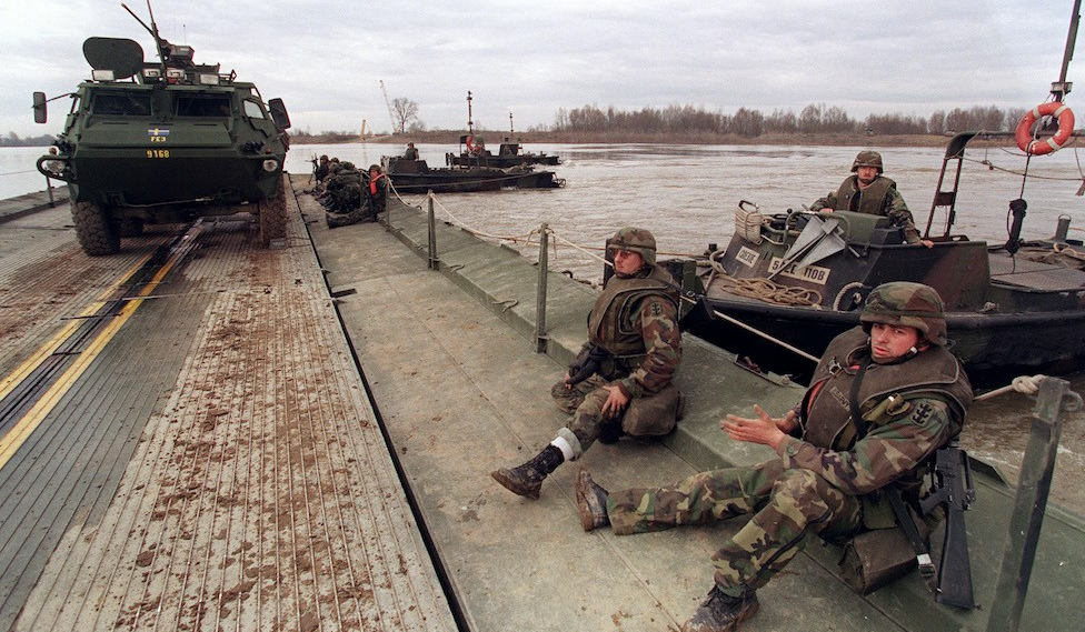 Tropa de Estados Unidos en Bosnia en 1995.