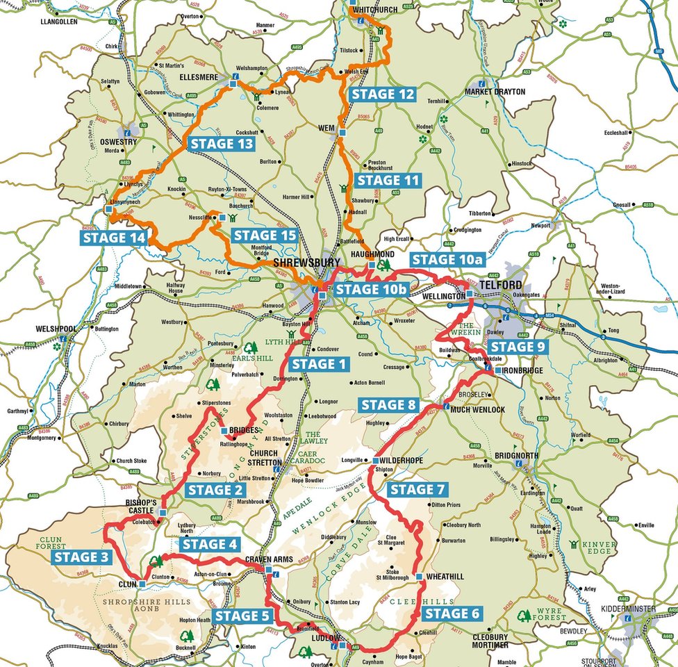 Карта Шропширского пути