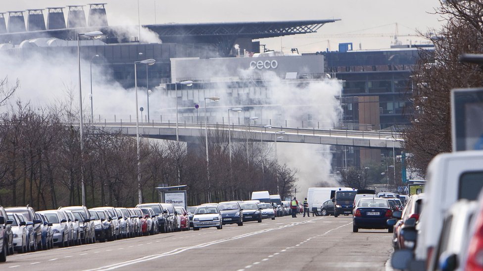Humo en el aeropuerto