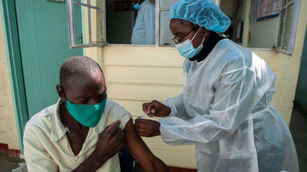 Vaccine administered in Zimbabwe